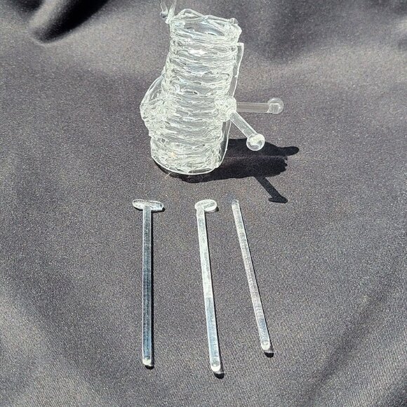Spun Glass Golf Bag & 3 Golf Club Cocktail Stirrers Swizzle Sticks, 2 1/2" (Bag) - Picture 4 of 4